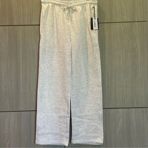 NEW J.o.&co. Sweatpants Light Marled Gray Medium Pockets Drawstring Straight Leg